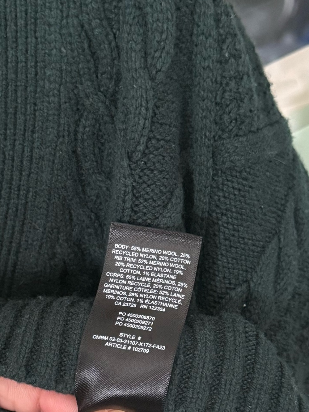 Sunday Best Dark Green Cable Knit V-Neck Cropped Sweater - Picture 4 of 5